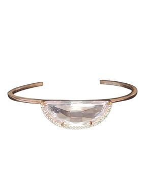 Henri Bendel Half Moon Duo Crystal Rose Gold Skinny Cuff Bracelet
